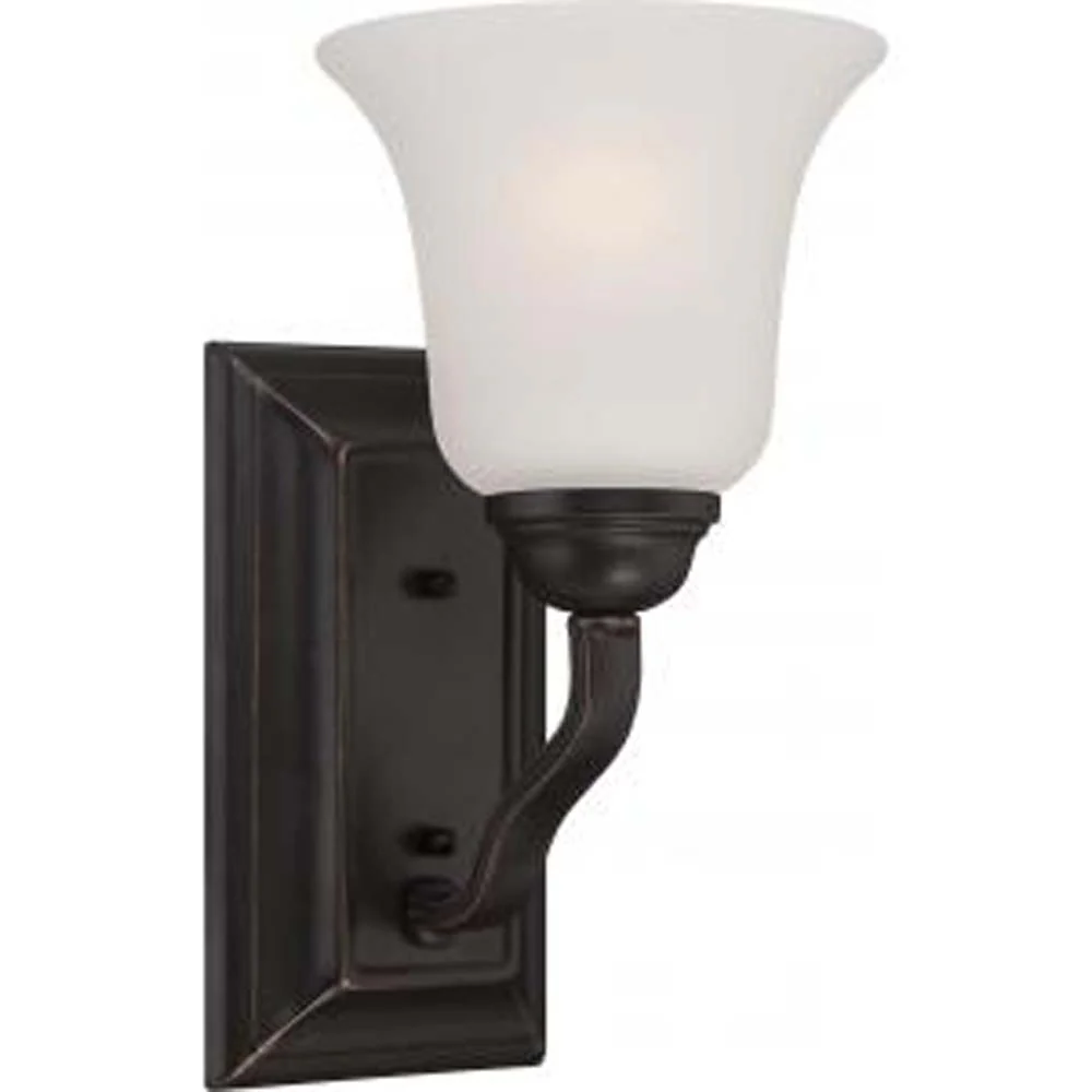 Nuvo Elizabeth 1-Light Vanity Fixture w/ Frosted Glass in Sudbury Bronze Finish