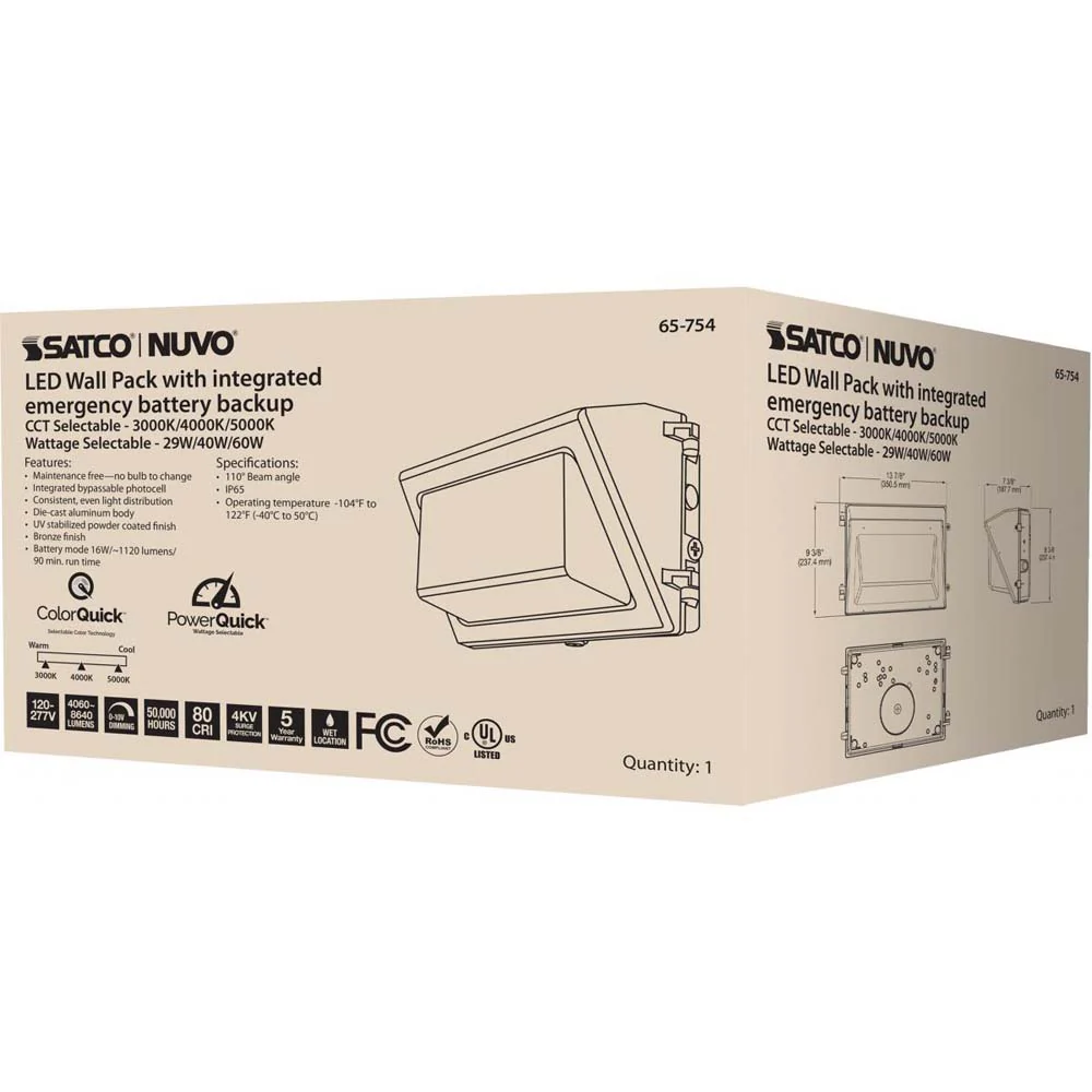 Emergency Architectural LED Wall Pack CCT Tunable 120-277v - Image 7