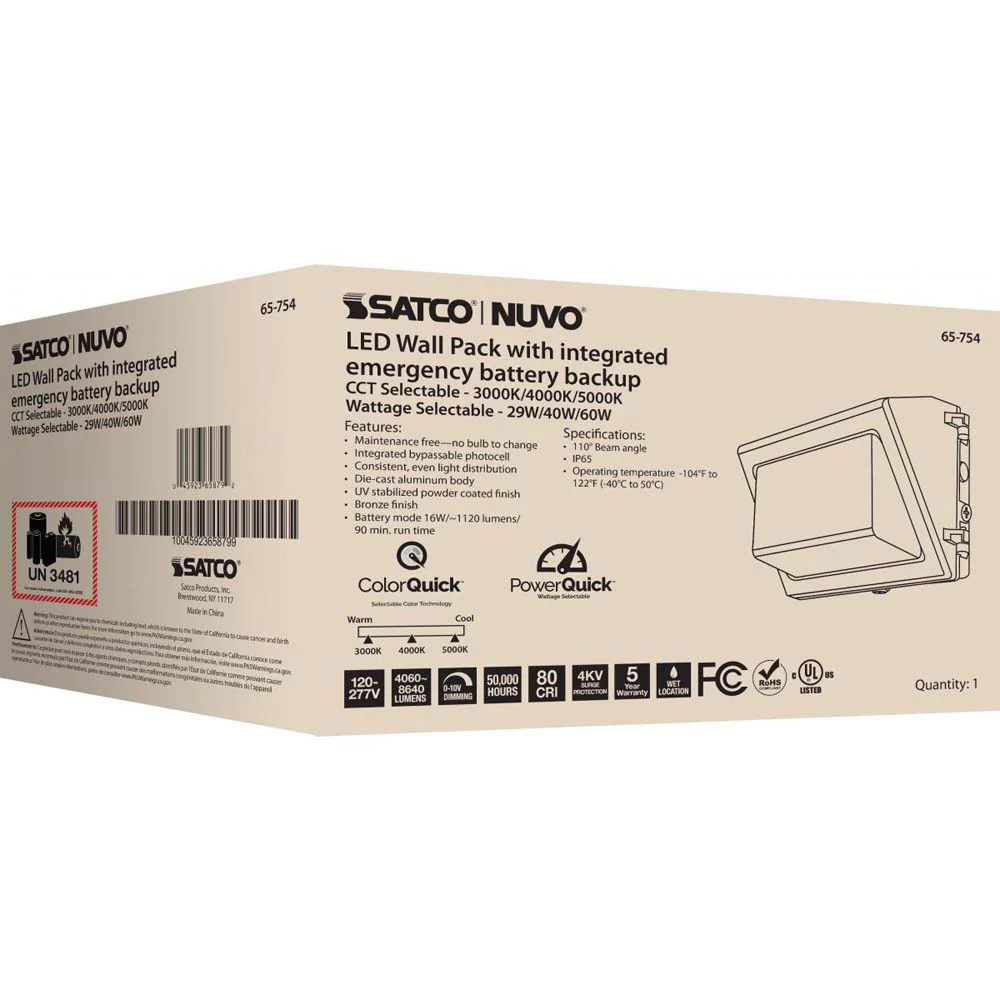 Emergency Architectural LED Wall Pack CCT Tunable 120-277v - Image 8