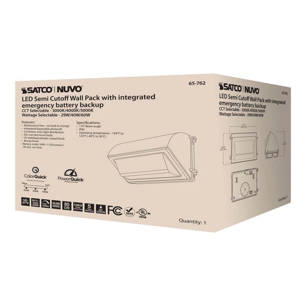 Emergency LED Cutoff Wall Pack CCT Tunable 120-277v - Image 5