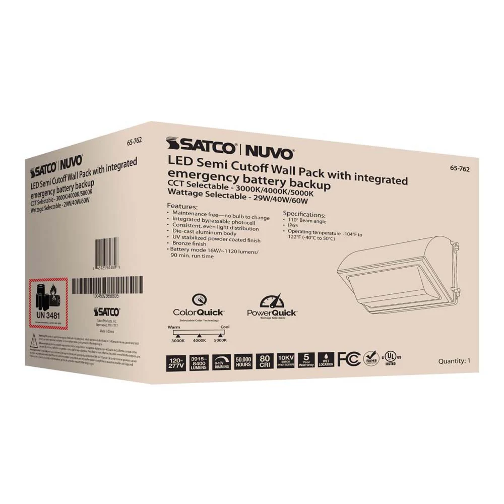 Emergency LED Cutoff Wall Pack CCT Tunable 120-277v - Image 6