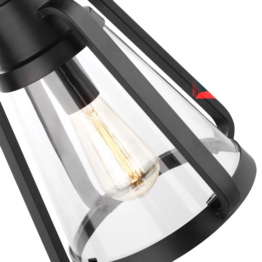 Everett 1-Light 10-in Pendant Matte Black with Clear Glass - Image 5