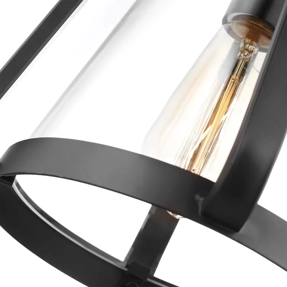Everett 1-Light 10-in Pendant Matte Black with Clear Glass - Image 6