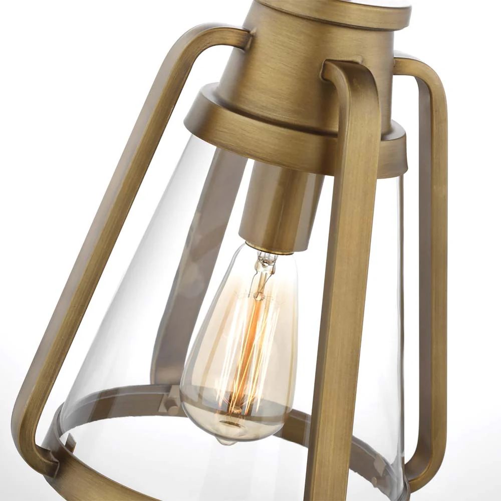 Everett 1-Light 10-in Pendant Natural Brass with Clear Glass - Image 5
