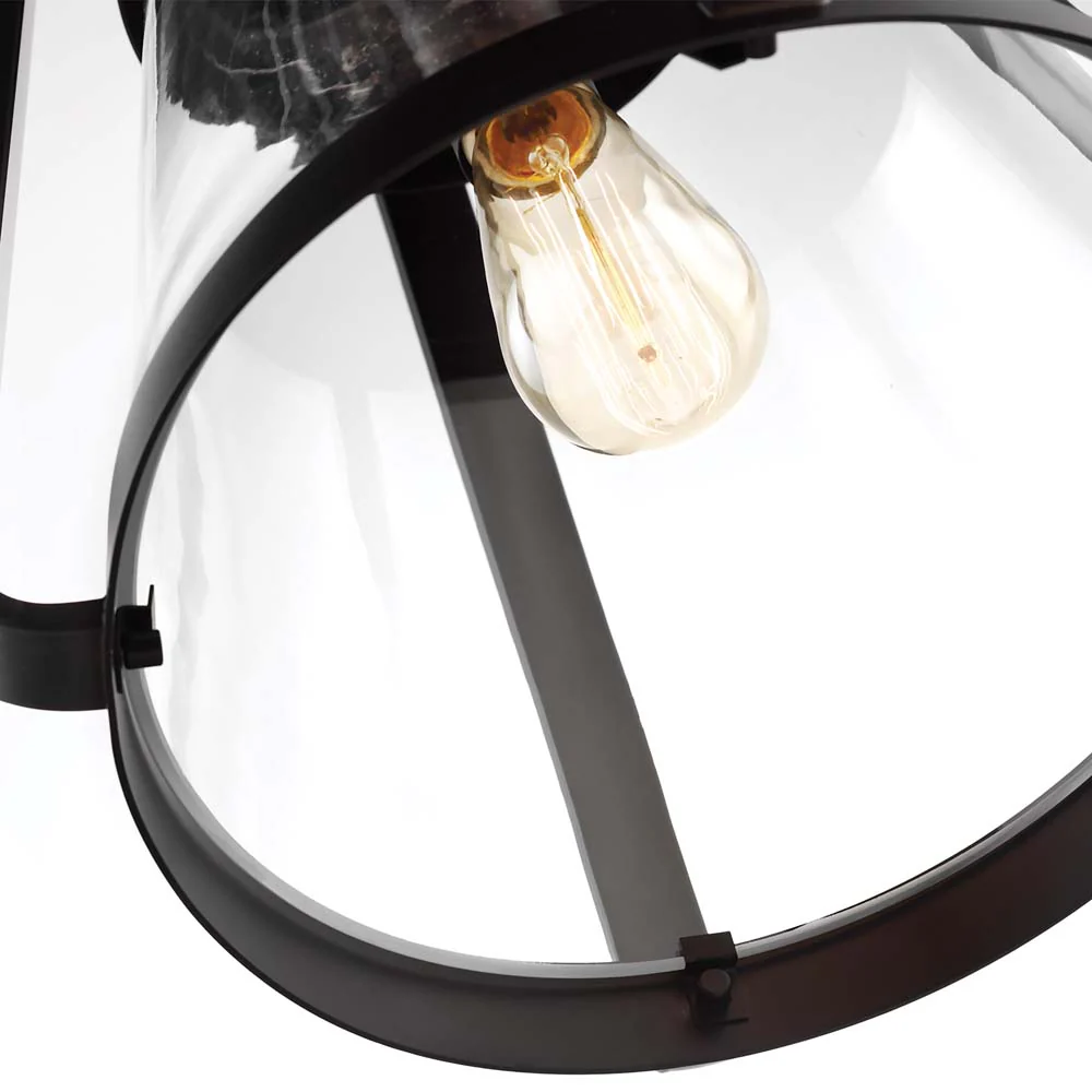 Everett 1-Light 14-in Pendant Matte Black with Clear Glass - Image 5