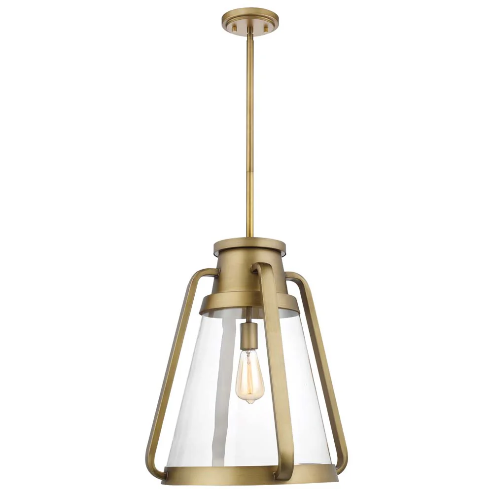 Everett 1-Light 18-in Pendant Natural Brass with Clear Glass - Image 2