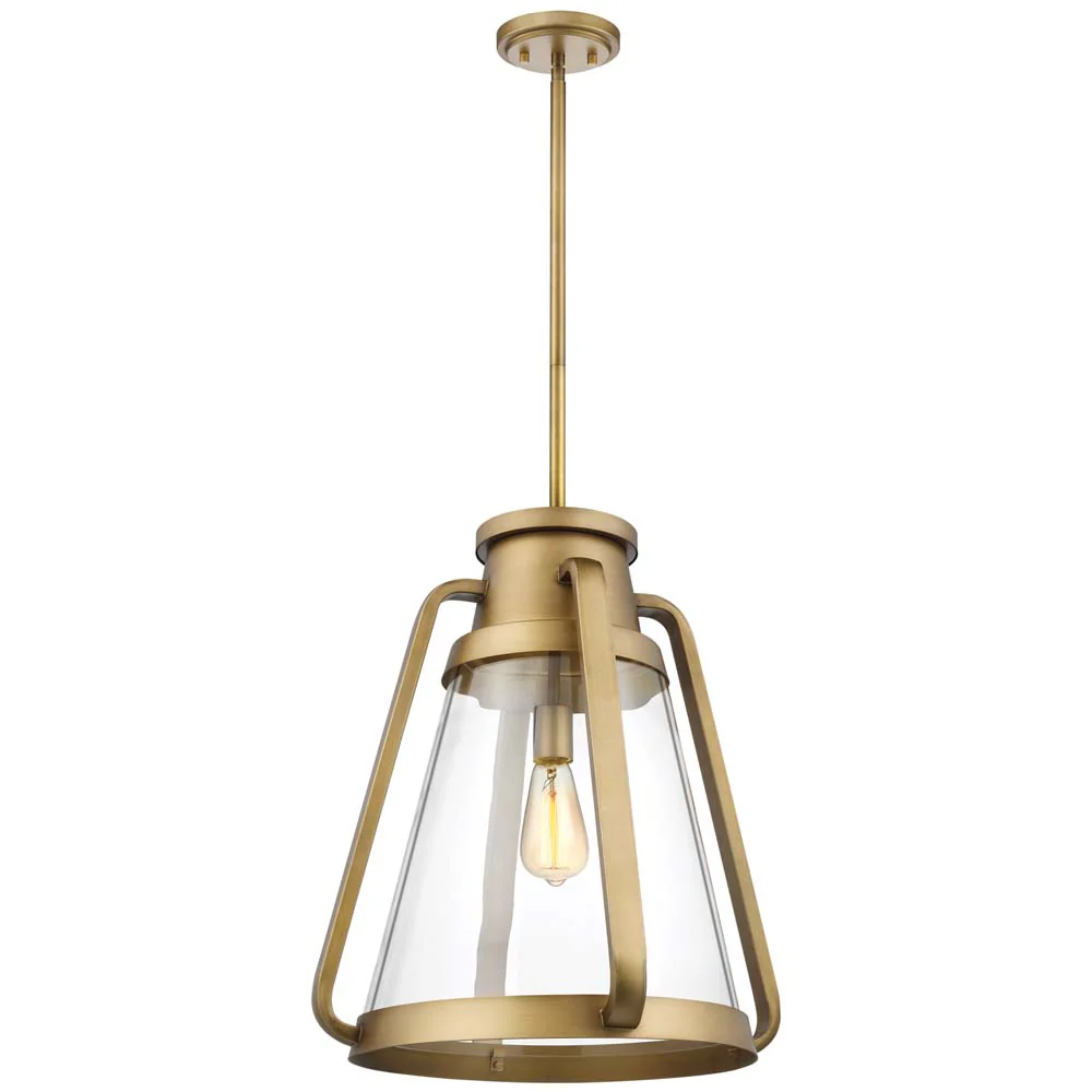 Everett 1-Light 18-in Pendant Natural Brass with Clear Glass - Image 3