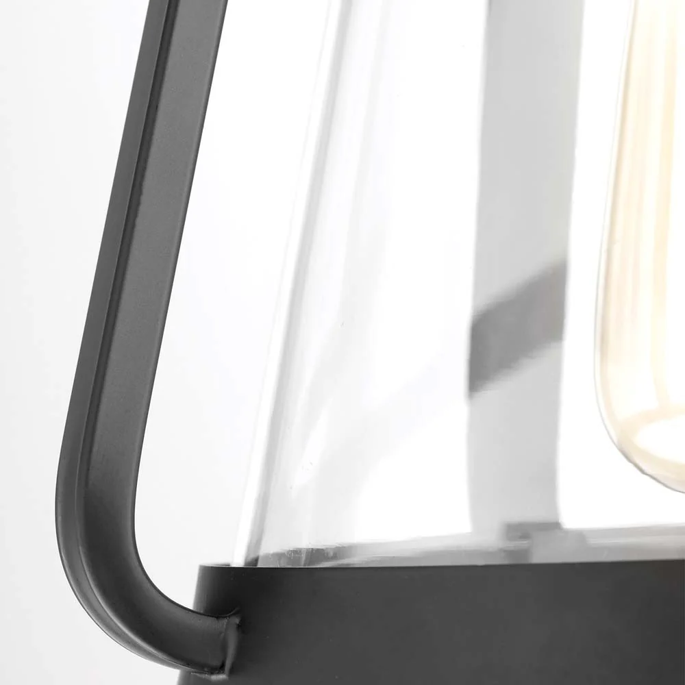 Everett 1-Light Large Wall Sconce Matte Black with Clear Glass - Image 6