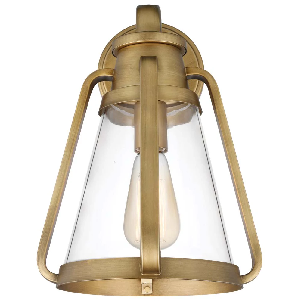 Everett 1-Light Large Wall Sconce Natural Brass with Clear Glass - Image 2