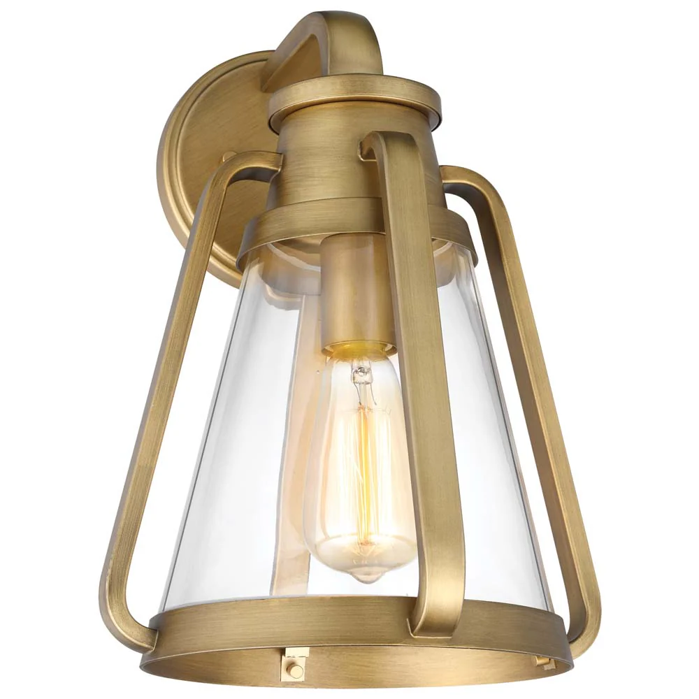 Everett 1-Light Large Wall Sconce Natural Brass with Clear Glass - Image 3