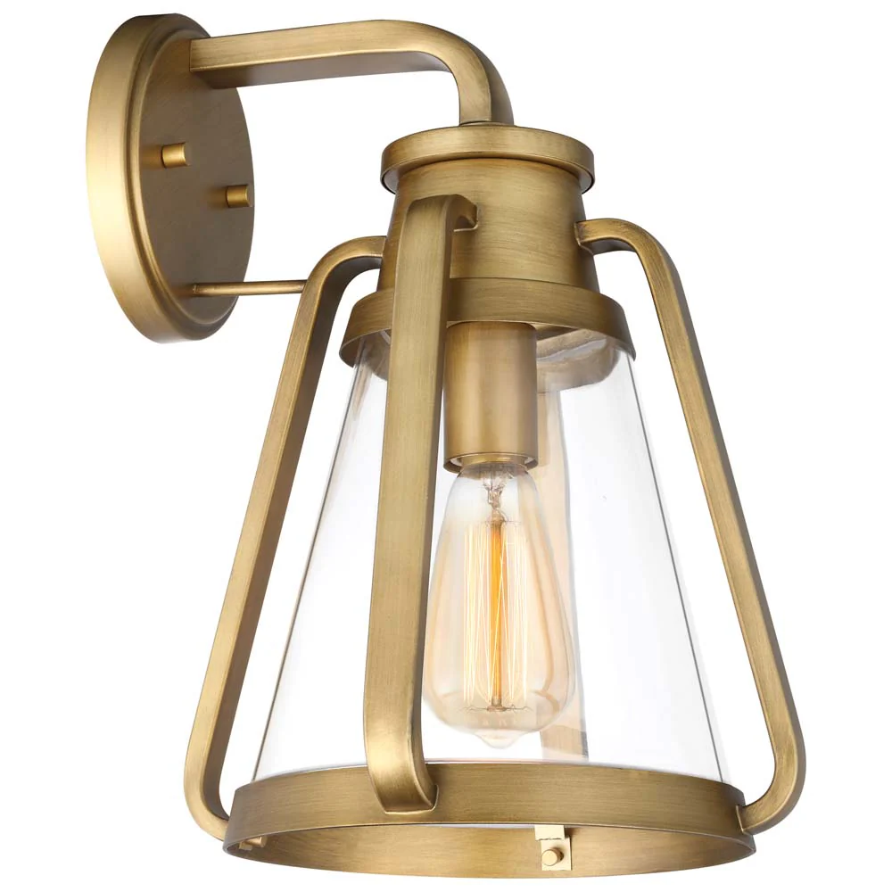 Everett 1-Light Large Wall Sconce Natural Brass with Clear Glass - Image 4