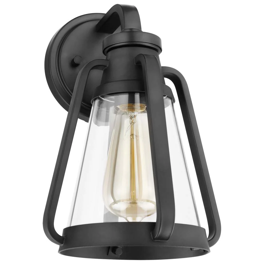 Everett 1-Light Small Wall Sconce Matte Black with Clear Glass