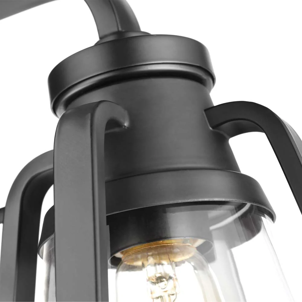 Everett 1-Light Small Wall Sconce Matte Black with Clear Glass - Image 5
