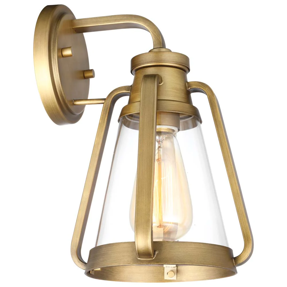 Everett 1-Light Small Wall Sconce Natural Brass with Clear Glass - Image 4