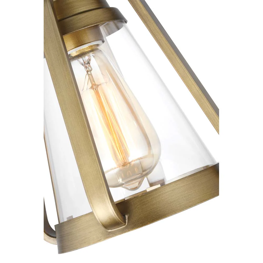 Everett 1-Light Small Wall Sconce Natural Brass with Clear Glass - Image 5