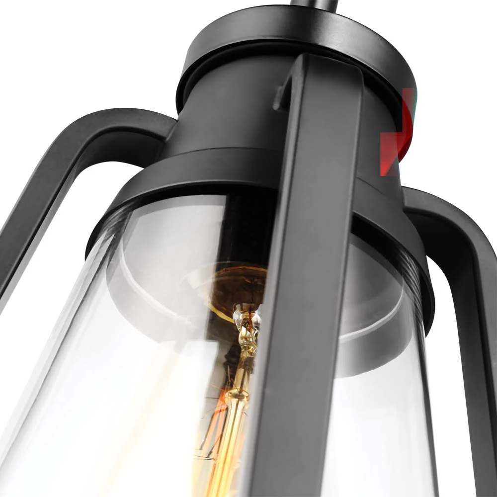 Everett 7-in Mini Pendant Matte Black Finish with Clear Glass - Image 5
