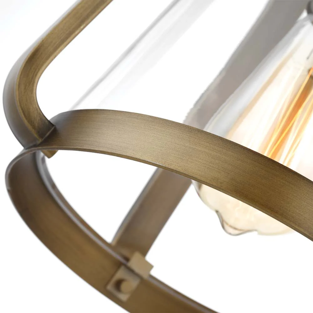 Everett 7-in Mini Pendant Natural Brass Finish with Clear Glass - Image 5