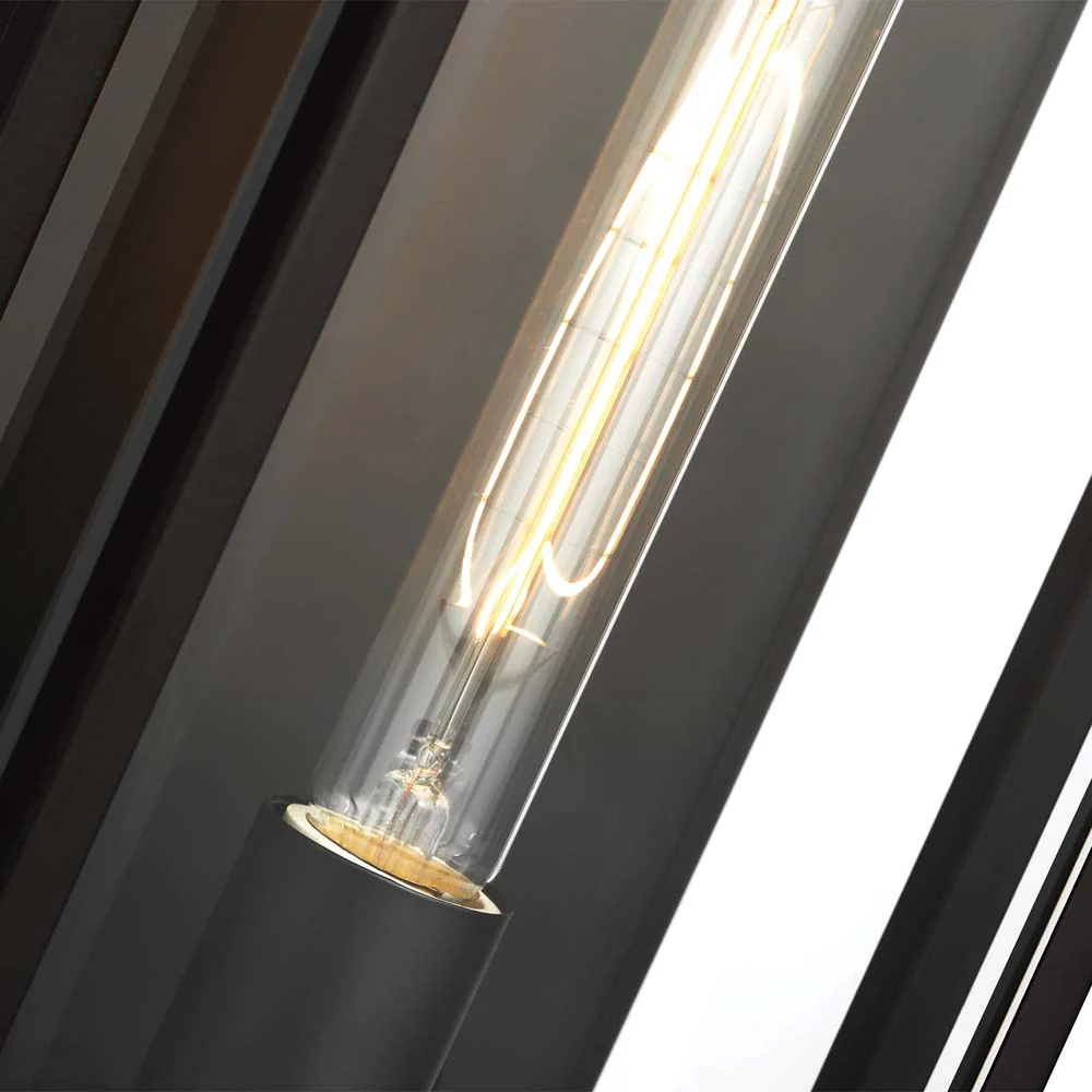 Exhibit Large Wall Lantern Matte Black w/ Clear Beveled Glass - Image 6
