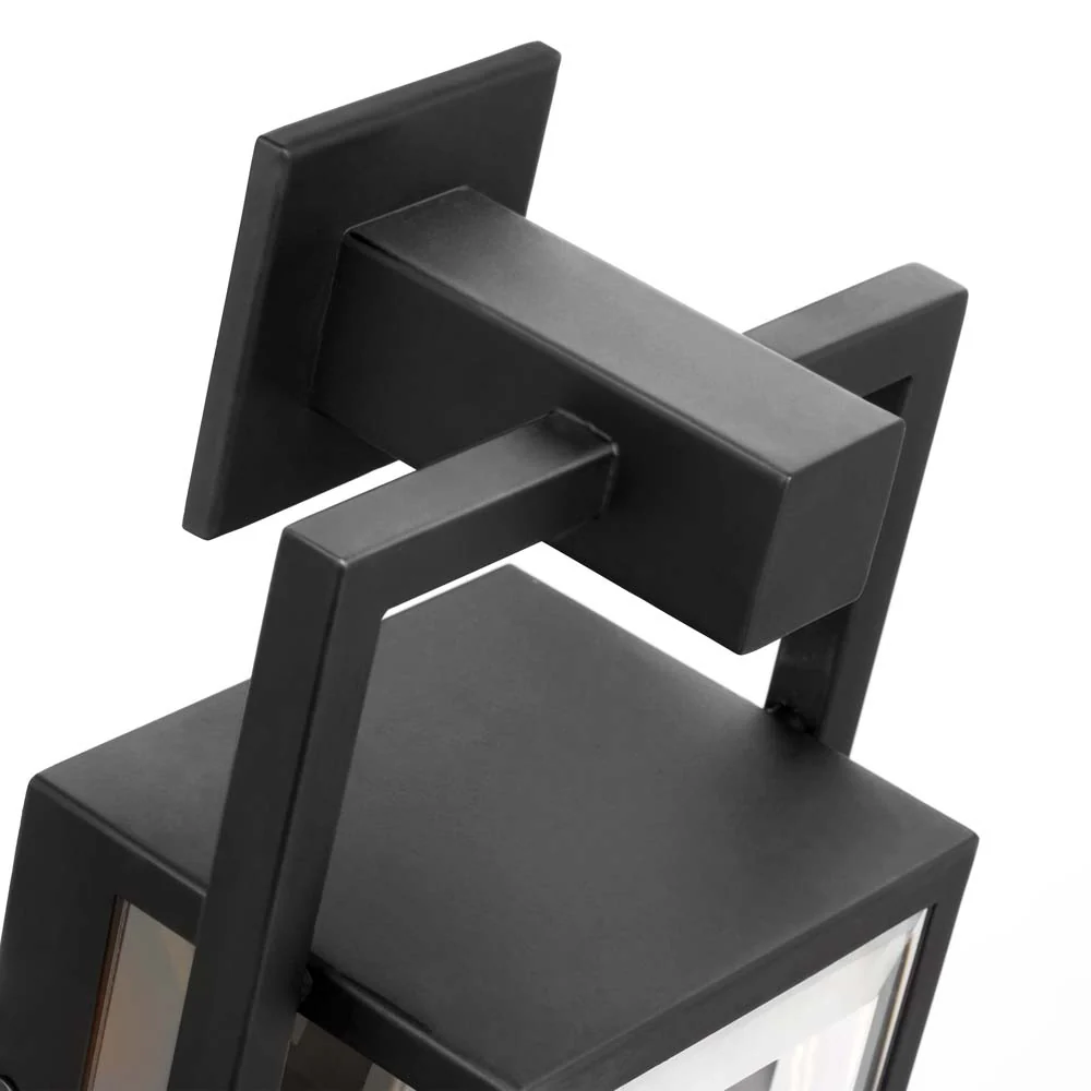 Exhibit Small Wall Lantern Matte Black w/ Clear Beveled Glass - Image 7