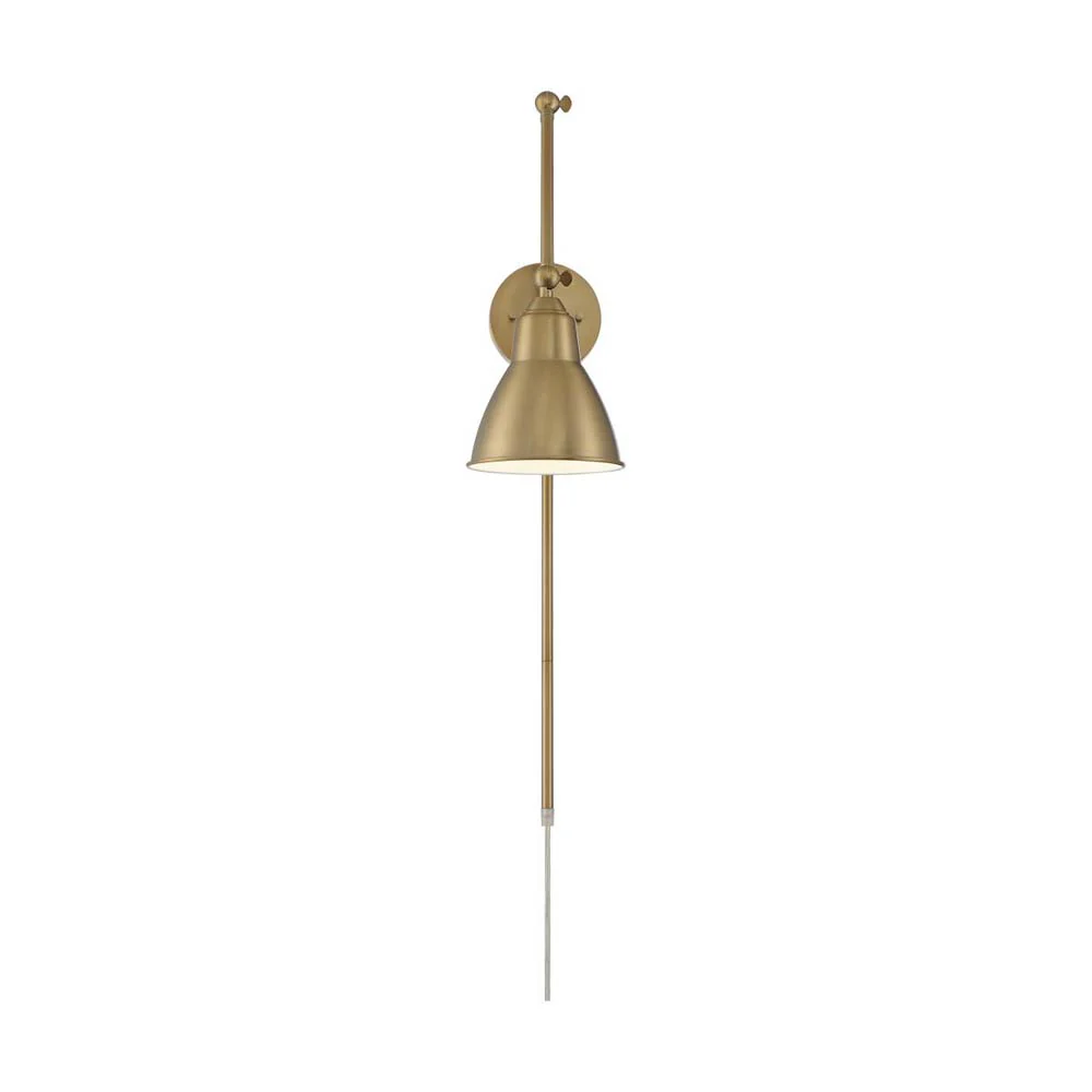 Fulton Swing Arm Lamp Burnished Brass w/ Switch 120v - Image 2