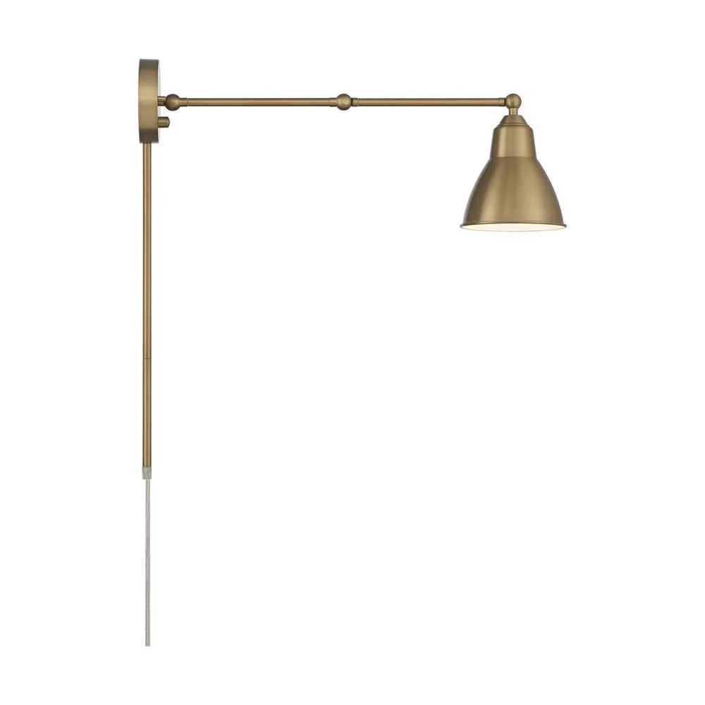 Fulton Swing Arm Lamp Burnished Brass w/ Switch 120v - Image 3