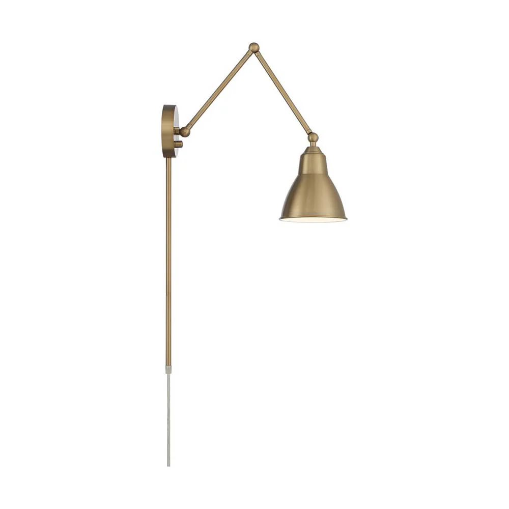 Fulton Swing Arm Lamp Burnished Brass w/ Switch 120v - Image 4