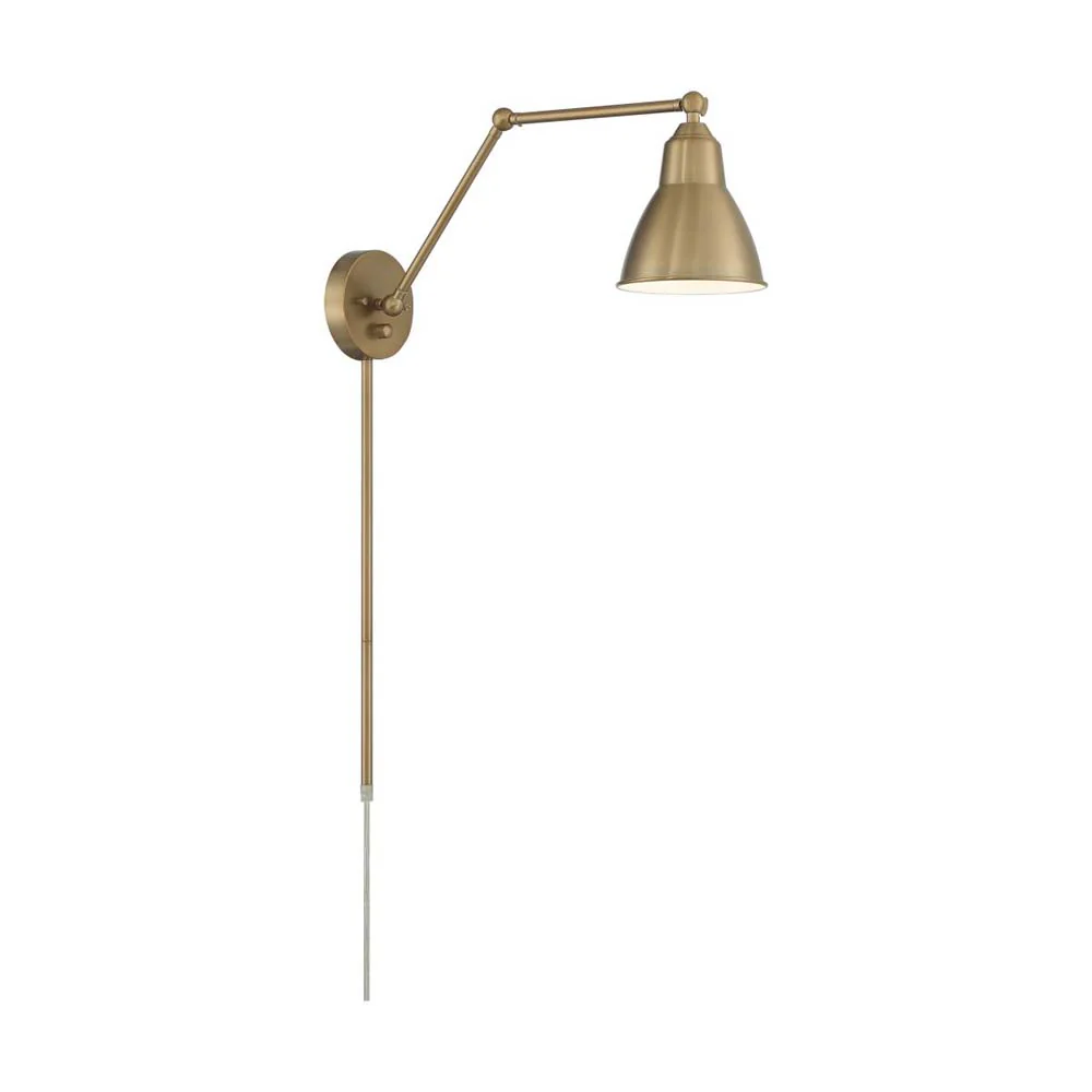 Fulton Swing Arm Lamp Burnished Brass w/ Switch 120v - Image 5