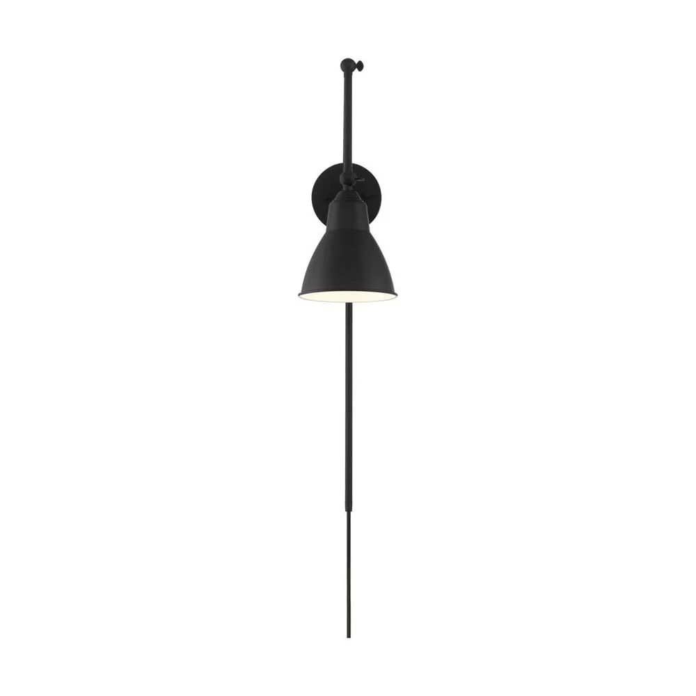 Fulton Swing Arm Lamp Matte Black w/ Switch 120v - Image 2