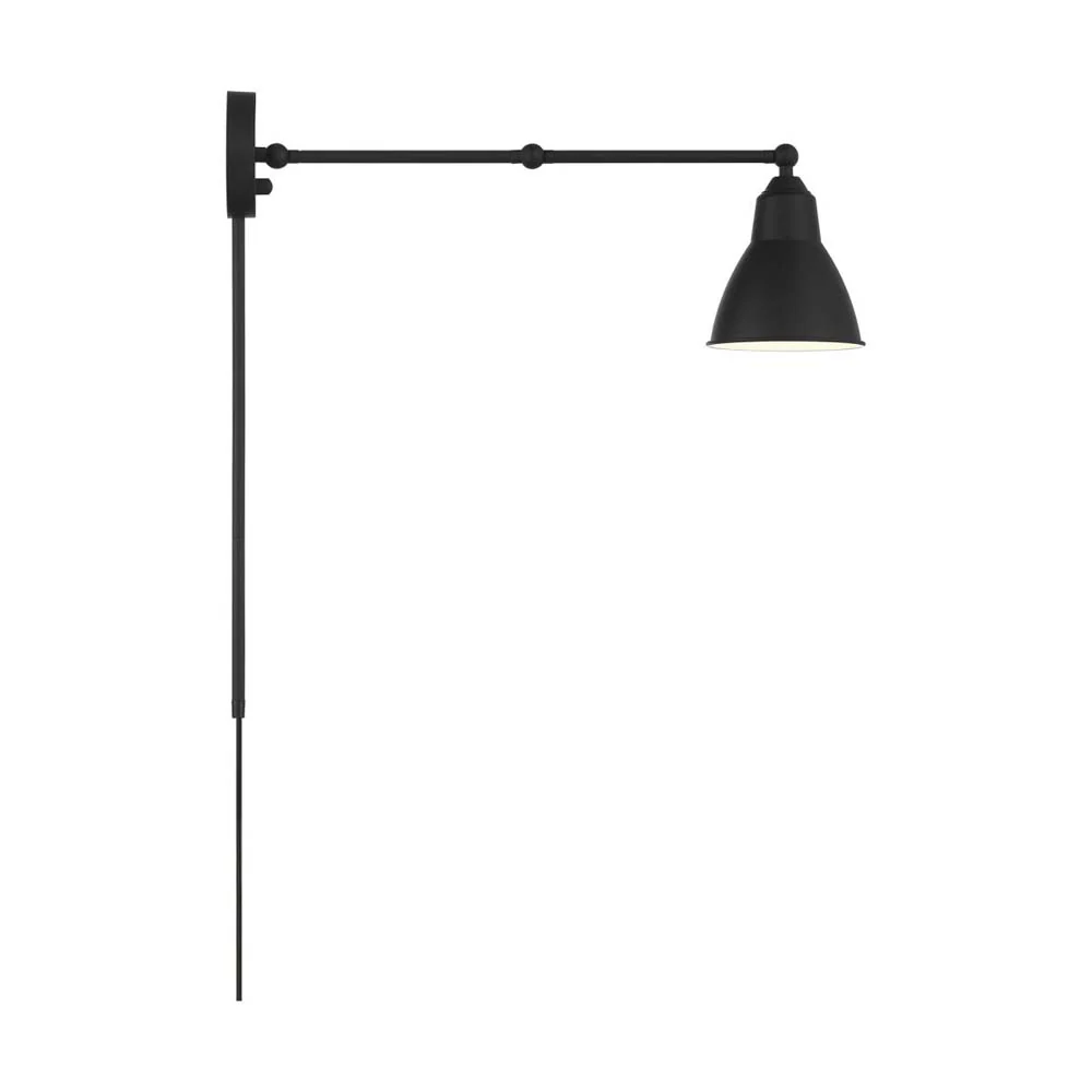 Fulton Swing Arm Lamp Matte Black w/ Switch 120v - Image 3