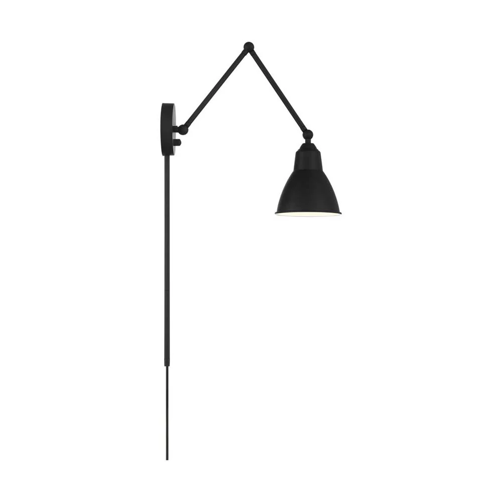 Fulton Swing Arm Lamp Matte Black w/ Switch 120v - Image 4