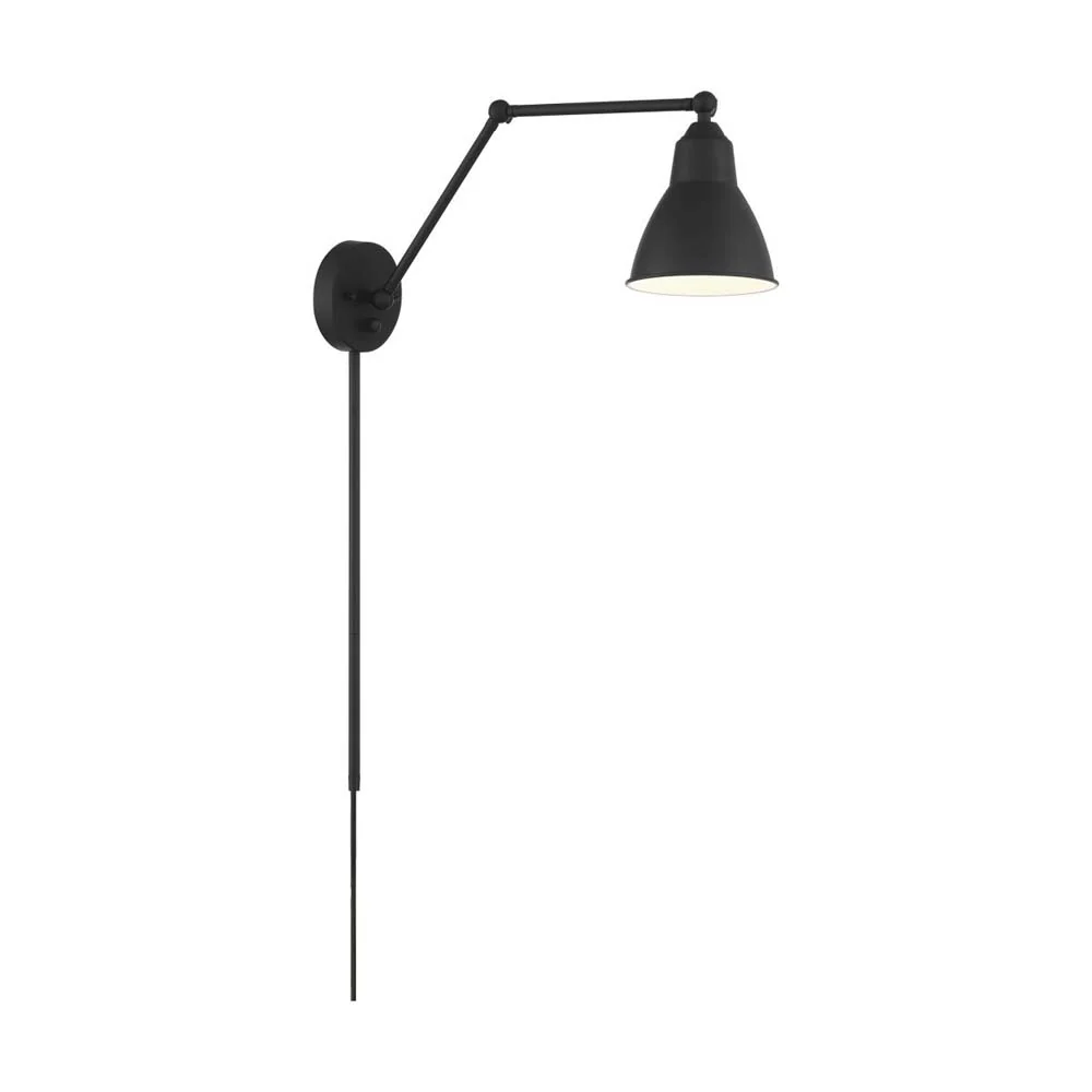 Fulton Swing Arm Lamp Matte Black w/ Switch 120v - Image 5
