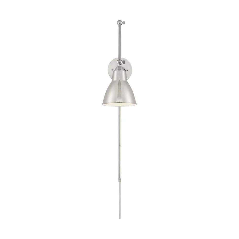 Fulton Swing Arm Lamp Polished Nickel w/ Switch 120v - Image 2