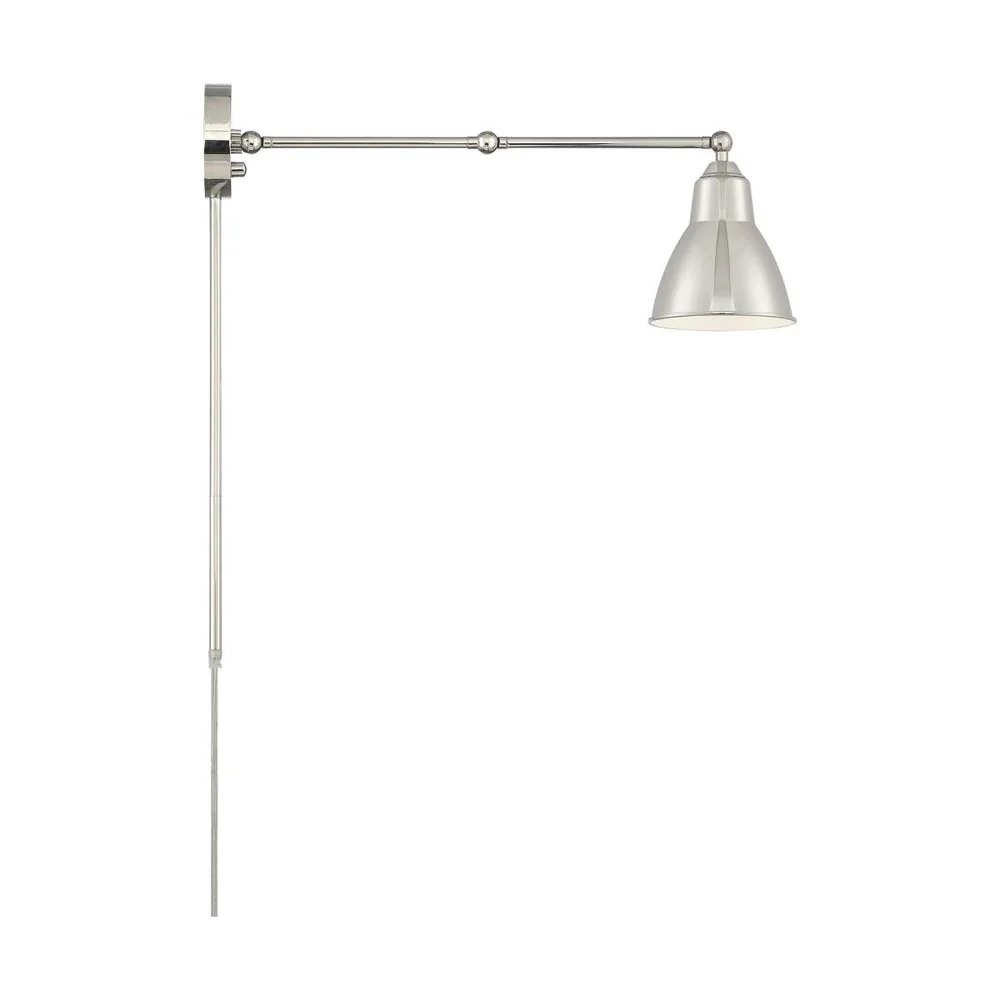Fulton Swing Arm Lamp Polished Nickel w/ Switch 120v - Image 3