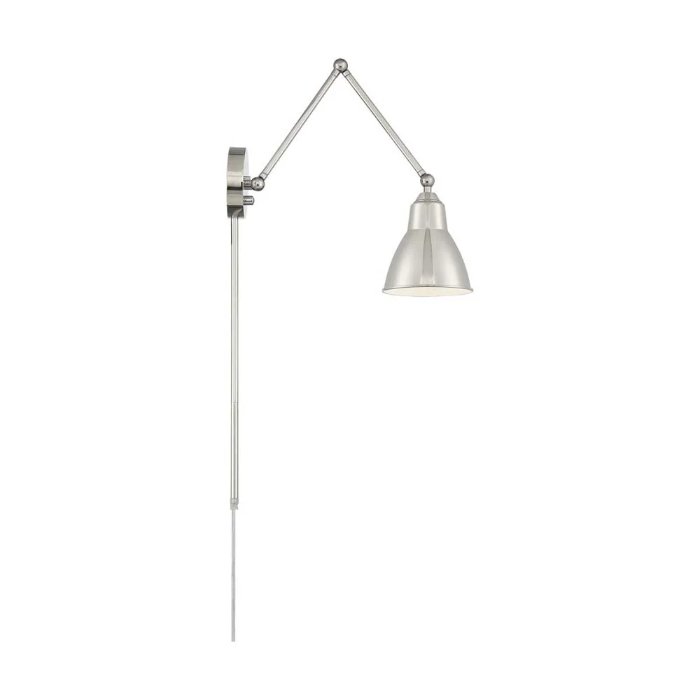 Fulton Swing Arm Lamp Polished Nickel w/ Switch 120v - Image 4