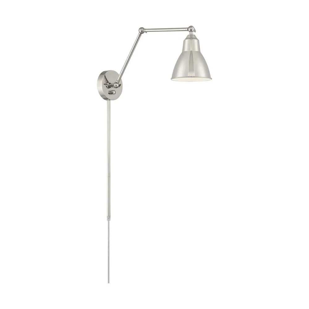 Fulton Swing Arm Lamp Polished Nickel w/ Switch 120v - Image 5
