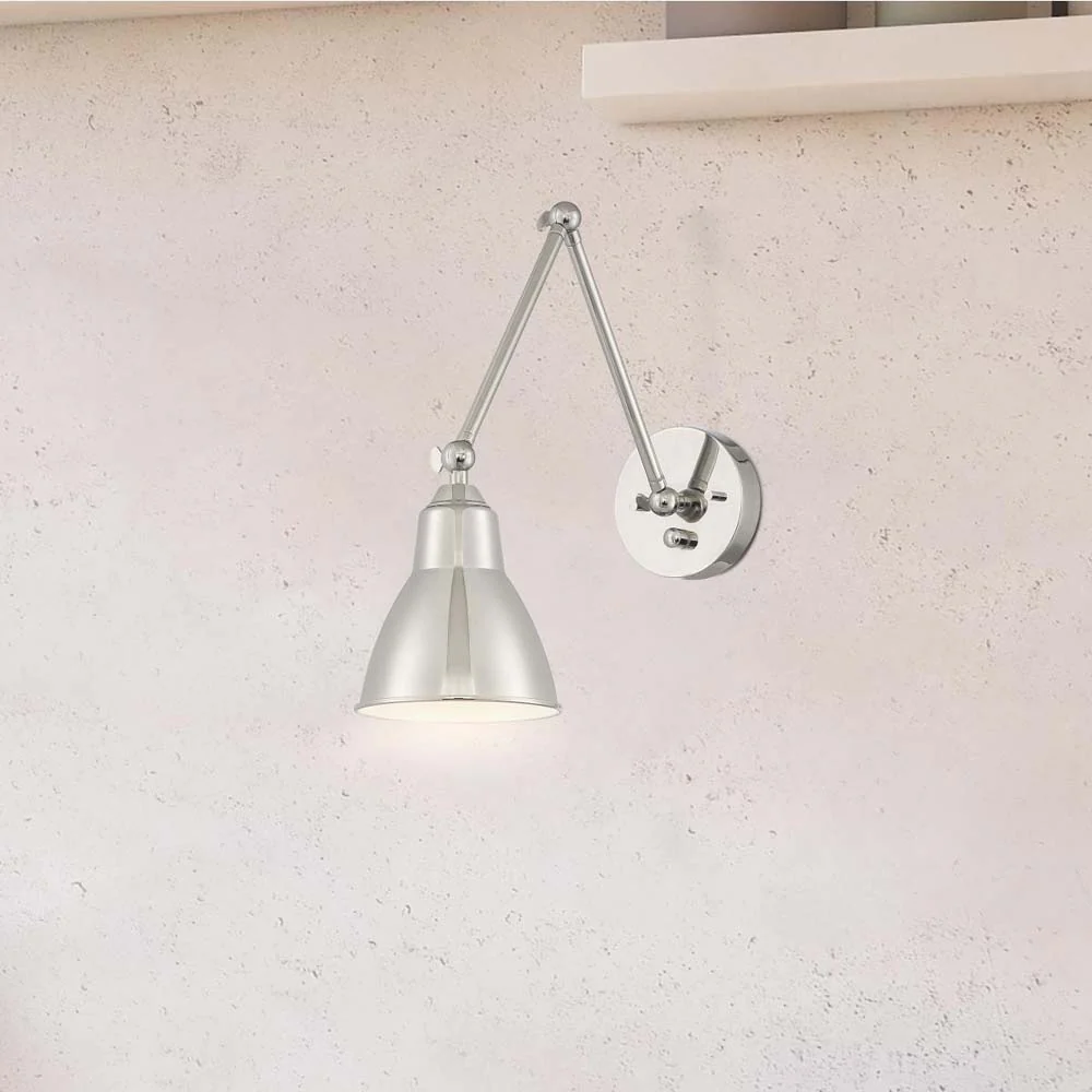 Fulton Swing Arm Lamp Polished Nickel w/ Switch 120v - Image 7