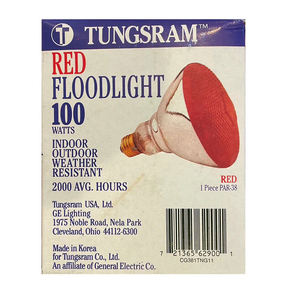 GE 100W 120V BR38 Red E26 Base Incandescent light bulb - Image 3