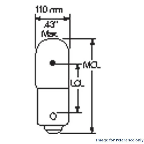 Eiko 1866 - 2w 6.3v T3.25 Ba9s Base Low Voltage Bulb - Image 2