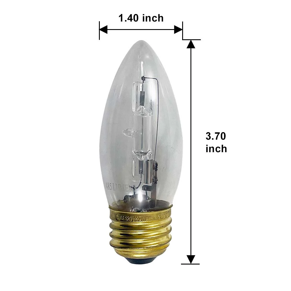 GE 40w 120v B10 E26 Base Halogen Chandelier Bulb - Image 2