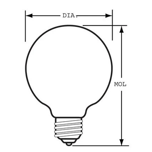 GE 40w 120V G25 Globe 410Lm 2600k Incandescent Bulb - Image 4