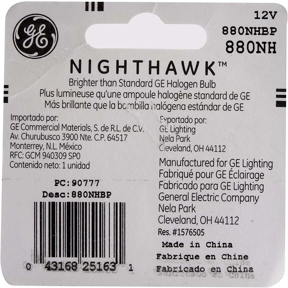 GE 880 NH - 12.8v 27w Nighthawk Halogen Automotive Replacement Fog Light - Image 2