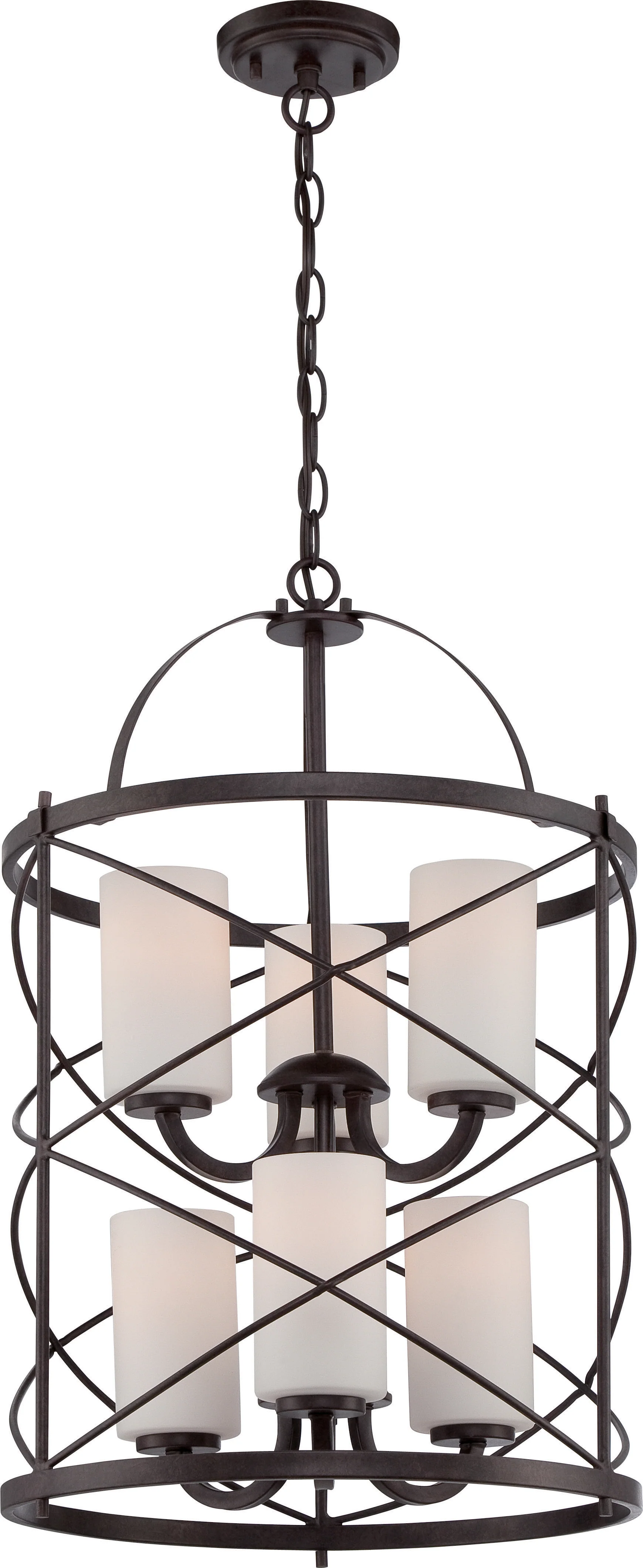 Ginger 6-Light Hanging Mounted Chandelier Light Fixture in Old Bronze Finish
