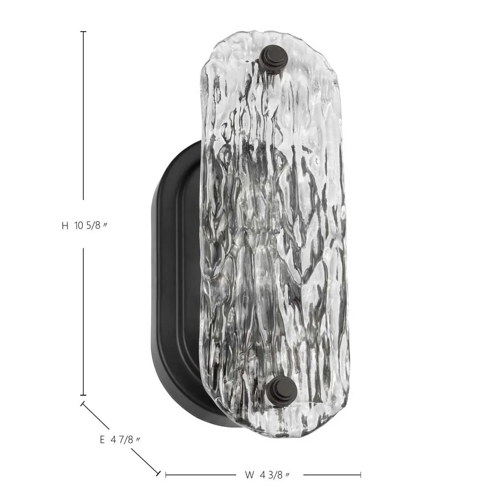 Glacier Vanity E26 Base 60w Matte Black Finish Ice Glass - Image 6