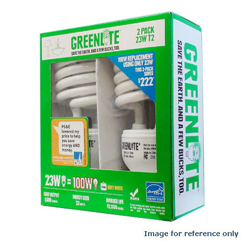 GREENLITE 23W 120V Mini Twist CFL Light Bulb (2 bulbs/ Pack) - Image 3