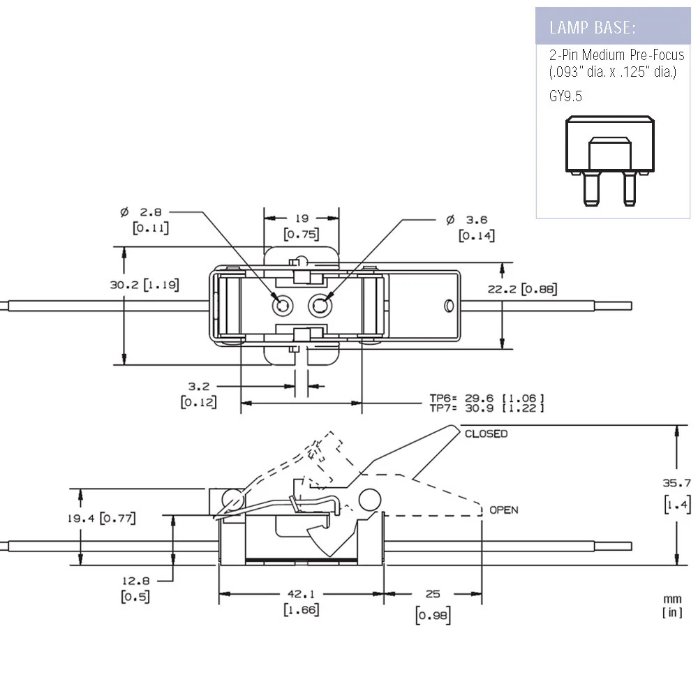 GY9.5 ceramic socket Lamp Holder - 69718 TP-7L Replacement - Image 6