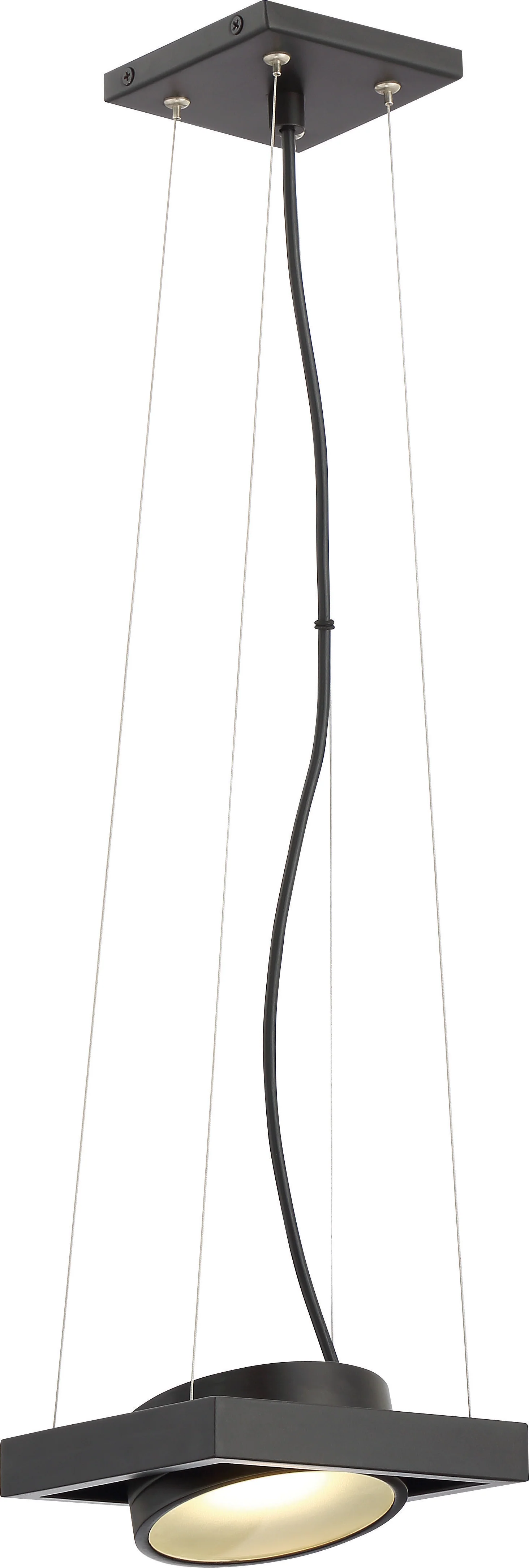 Hawk 1-Light Pendants Mounted LED Pendant Light Fixture in Textured Black Finish 3000K