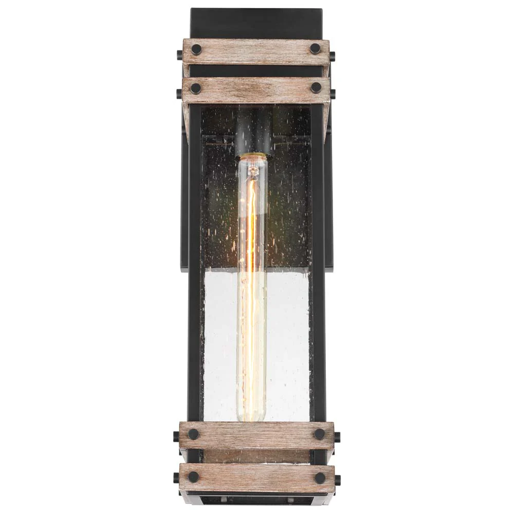 Homestead Large Wall Lantern Matte Black with Clear Seeded Glass - Image 2