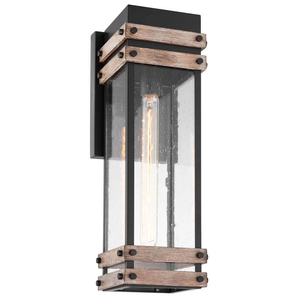 Homestead Large Wall Lantern Matte Black with Clear Seeded Glass - Image 3
