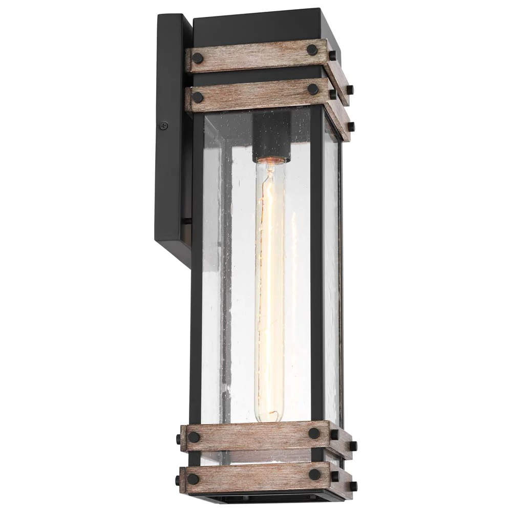 Homestead Large Wall Lantern Matte Black with Clear Seeded Glass - Image 4