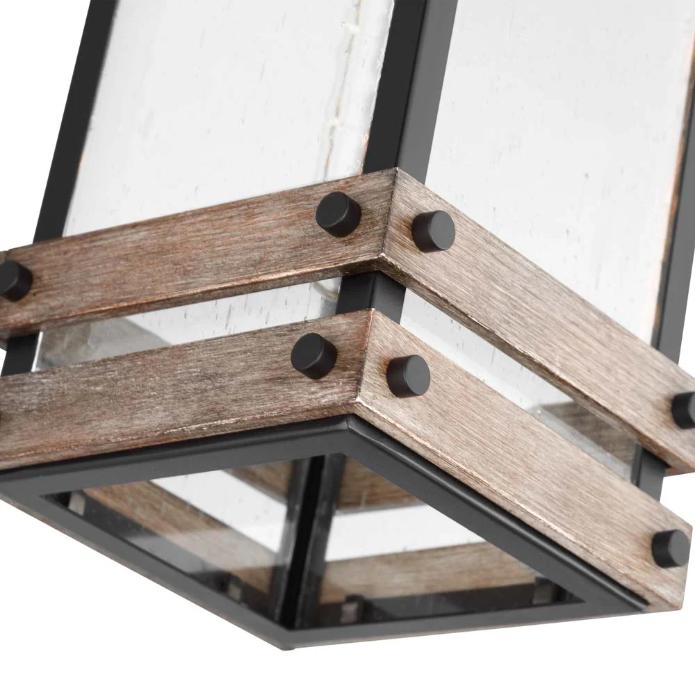 Homestead Large Wall Lantern Matte Black with Clear Seeded Glass - Image 5